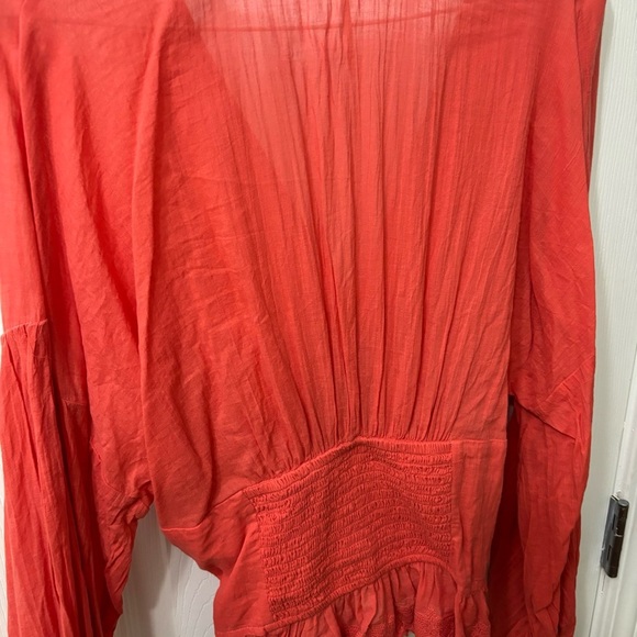 Free People True Color Boho Hippie Crochet Knit Peasant Top Womens Size Medium - Picture 7 of 10